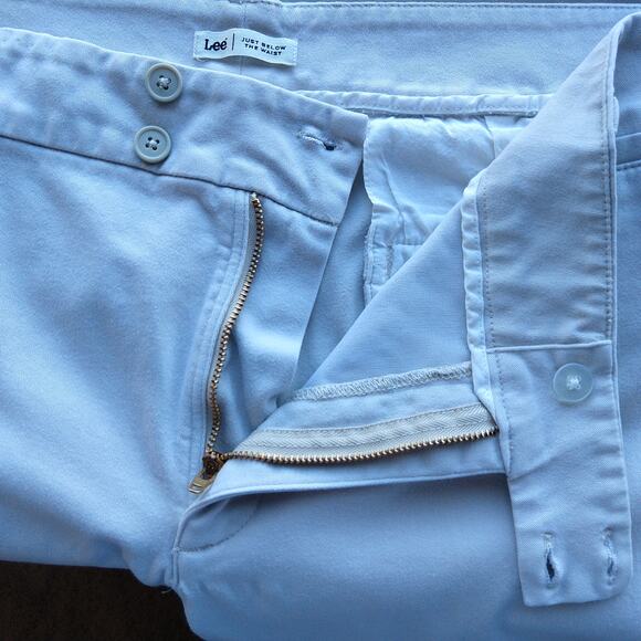 Lee Just Below the Waist Khaki White Slacks size 16S short slimming trousers - Picture 4 of 16